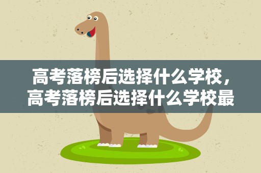 高考落榜后选择什么学校，高考落榜后选择什么学校最好