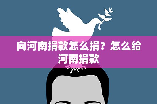 向河南捐款怎么捐？怎么给河南捐款