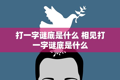打一字谜底是什么 相见打一字谜底是什么