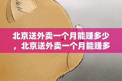北京送外卖一个月能赚多少，北京送外卖一个月能赚多少钱