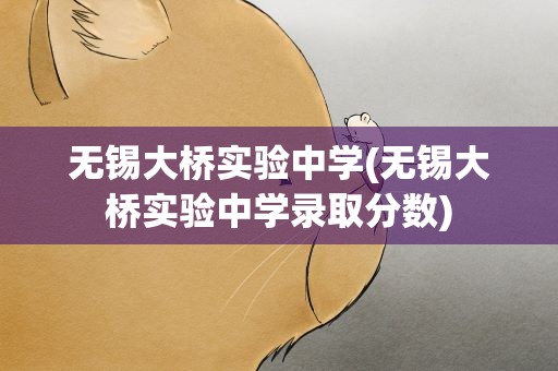 无锡大桥实验中学(无锡大桥实验中学录取分数)