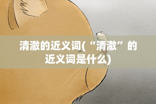 清澈的近义词(“清澈”的近义词是什么)