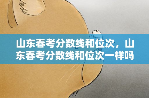 山东春考分数线和位次，山东春考分数线和位次一样吗