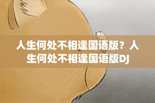 人生何处不相逢国语版？人生何处不相逢国语版DJ