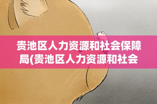 贵池区人力资源和社会保障局(贵池区人力资源和社会保障局官网)