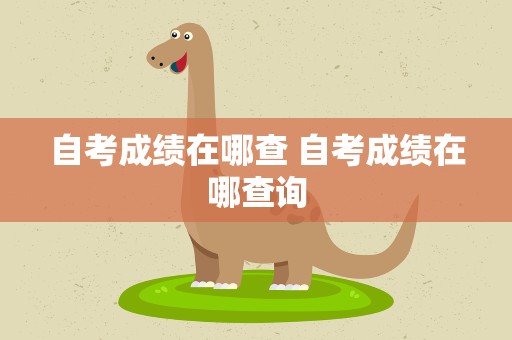自考成绩在哪查 自考成绩在哪查询