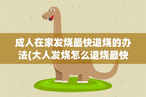 成人在家发烧最快退烧的办法(大人发烧怎么退烧最快)