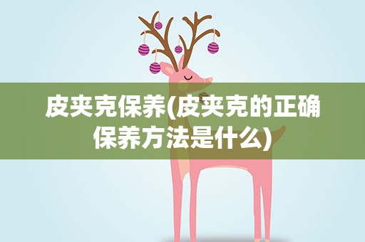 皮夹克保养(皮夹克的正确保养方法是什么)