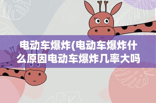 电动车爆炸(电动车爆炸什么原因电动车爆炸几率大吗)