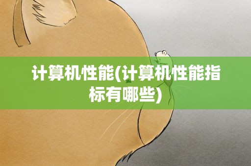 计算机性能(计算机性能指标有哪些)