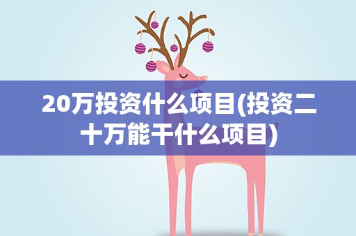 20万投资什么项目(投资二十万能干什么项目)
