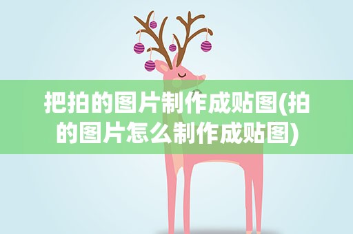 把拍的图片制作成贴图(拍的图片怎么制作成贴图)