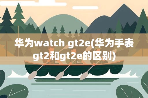 华为watch gt2e(华为手表gt2和gt2e的区别)