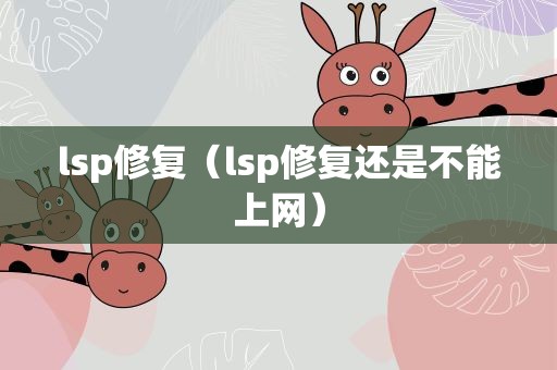 lsp修复（lsp修复还是不能上网）