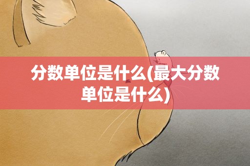 分数单位是什么(最大分数单位是什么)