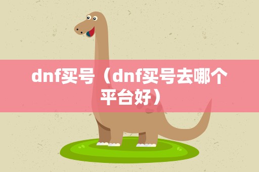 dnf买号（dnf买号去哪个平台好）