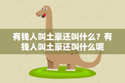 有钱人叫土豪还叫什么？有钱人叫土豪还叫什么呢
