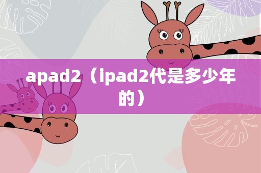 apad2（ipad2代是多少年的）