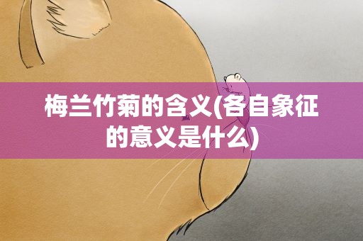 梅兰竹菊的含义(各自象征的意义是什么)