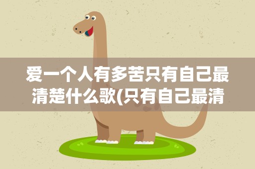 爱一个人有多苦只有自己最清楚什么歌(只有自己最清楚是什么歌)