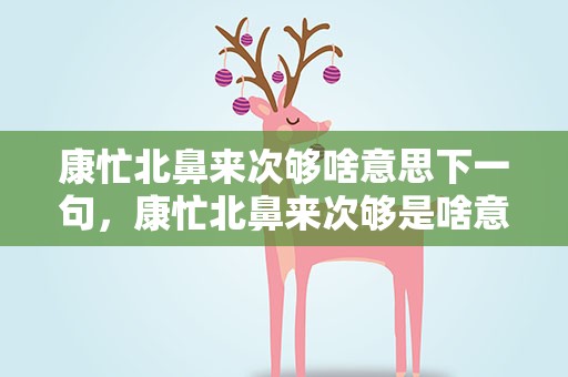 康忙北鼻来次够啥意思下一句，康忙北鼻来次够是啥意思