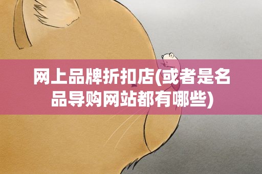 网上品牌折扣店(或者是名品导购网站都有哪些)
