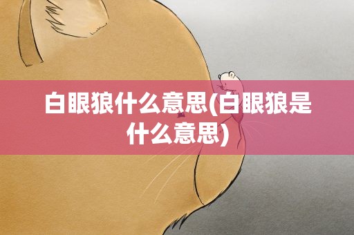 白眼狼什么意思(白眼狼是什么意思)