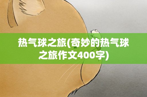 热气球之旅(奇妙的热气球之旅作文400字)