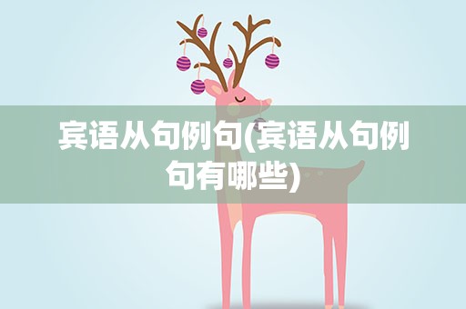 宾语从句例句(宾语从句例句有哪些)