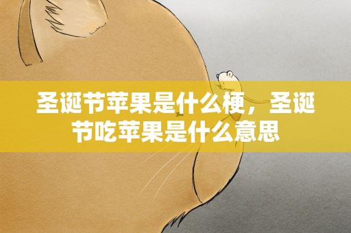 圣诞节苹果是什么梗，圣诞节吃苹果是什么意思