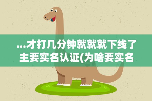 ...才打几分钟就就就下线了主要实名认证(为啥要实名认证,我才打几分钟就就就下线了,主要实名认证)