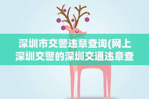 深圳市交警违章查询(网上深圳交警的深圳交通违章查询方式)