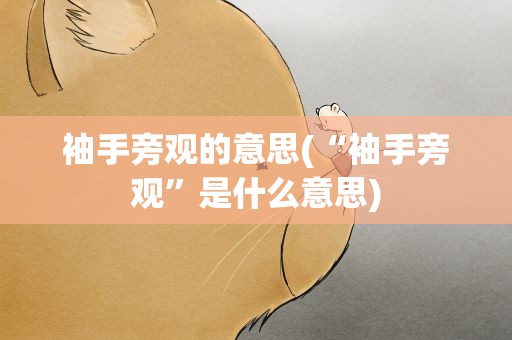 袖手旁观的意思(“袖手旁观”是什么意思)