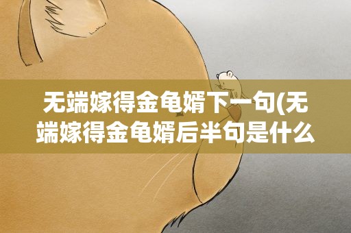 无端嫁得金龟婿下一句(无端嫁得金龟婿后半句是什么呢)