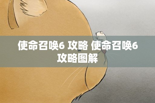 使命召唤6 攻略 使命召唤6攻略图解