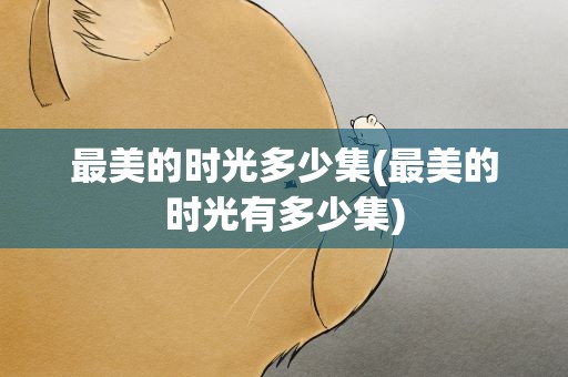 最美的时光多少集(最美的时光有多少集)