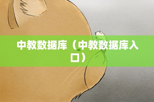 中教数据库（中教数据库入口）