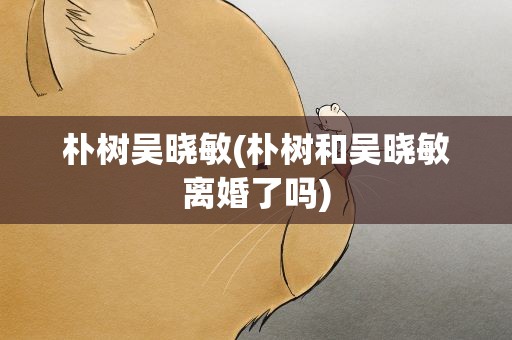 朴树吴晓敏(朴树和吴晓敏离婚了吗)