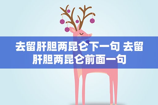去留肝胆两昆仑下一句 去留肝胆两昆仑前面一句