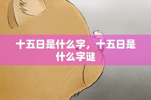 十五日是什么字，十五日是什么字谜