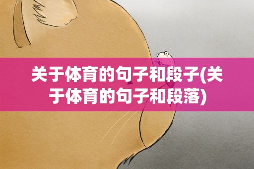 关于体育的句子和段子(关于体育的句子和段落)