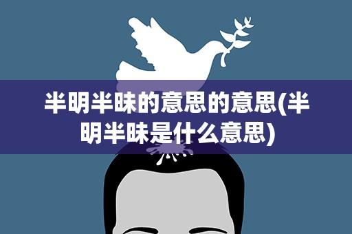 半明半昧的意思的意思(半明半昧是什么意思)