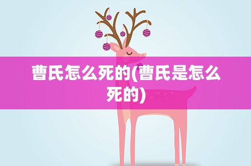 曹氏怎么死的(曹氏是怎么死的)
