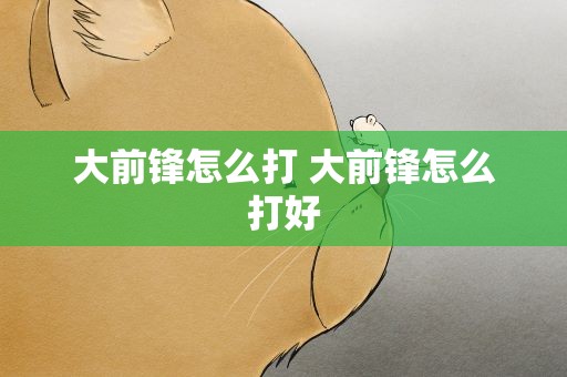 大前锋怎么打 大前锋怎么打好