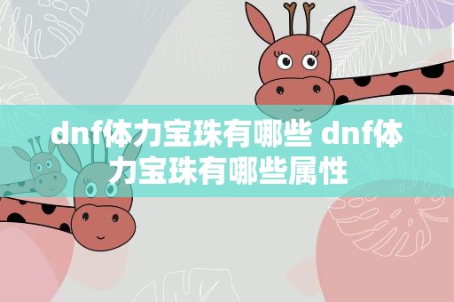 dnf体力宝珠有哪些 dnf体力宝珠有哪些属性