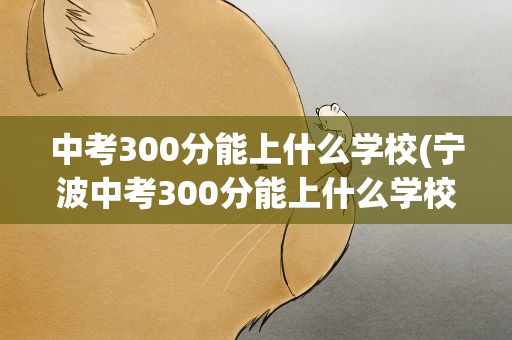 中考300分能上什么学校(宁波中考300分能上什么学校)