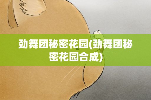 劲舞团秘密花园(劲舞团秘密花园合成)