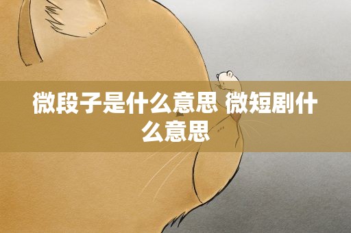 微段子是什么意思 微短剧什么意思
