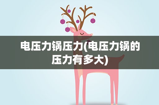 电压力锅压力(电压力锅的压力有多大)