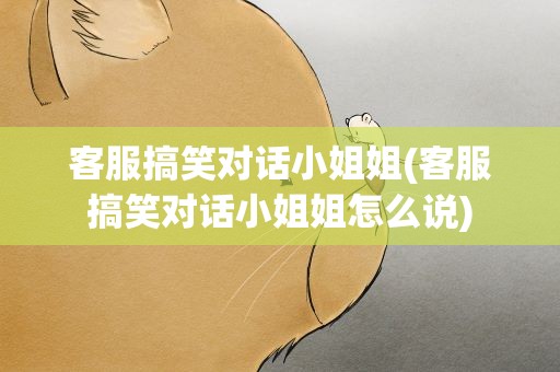 客服搞笑对话小姐姐(客服搞笑对话小姐姐怎么说)